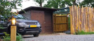 houten verlichting oprit